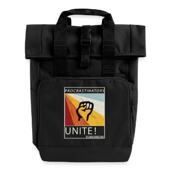 Les procrastinateurs s'unissent demain paresseux son cadeau - Sac à dos Roll Top à deux anses - noir - Devant