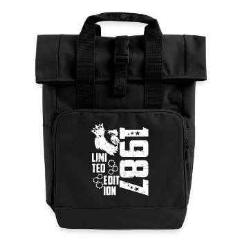 1987 Geboren Limited Edition - Rolltop Rucksack mit zwei Griffen - Schwarz - Vorne