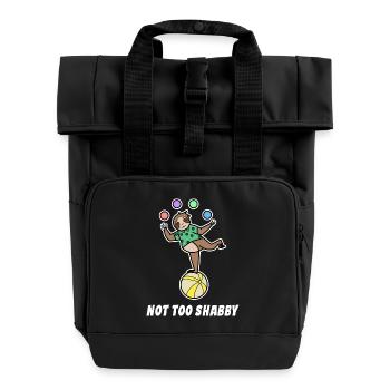 Sloth Jungle Animal Statement Zoo Mammal - Roll Top Backpack with Two Handles - black - Front