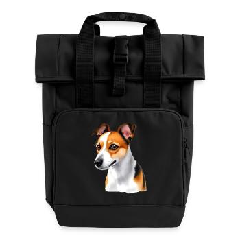 Jack Russell - Roll Top Backpack with Two Handles - black - Front