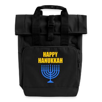 HAPPY HANUKKAH - Rolltop Rucksack mit zwei Griffen - Schwarz - Vorne