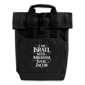 Pride Israelite: Seeds of Abraham, Isaac and Jacob - Roll Top Backpack with Two Handles - black - Front