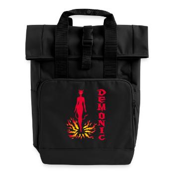 Demon Woman Manga - Roll Top Backpack with Two Handles - black - Front