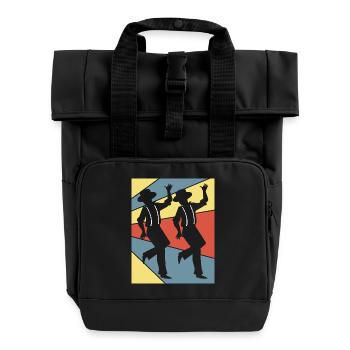 Stepptanz Tanzlehrer Tänzer Tänzerin - Rolltop Rucksack mit zwei Griffen - Schwarz - Vorne