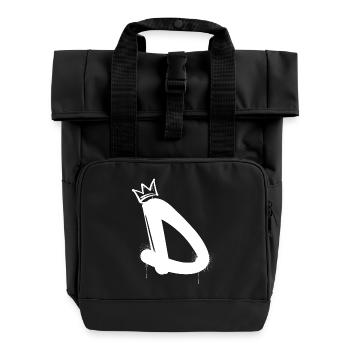 D - Rolltop Rucksack mit zwei Griffen - Schwarz - Vorne