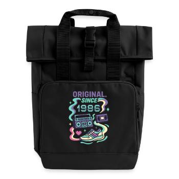 Original since 1986 - Geburtsjahr 1986 - Rolltop Rucksack mit zwei Griffen - Schwarz - Vorne