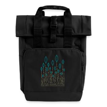 Decorative plants - Roll Top Backpack with Two Handles - black - Front