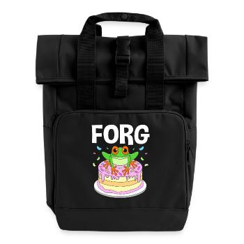 Tree Frog Frog - Roll Top Backpack with Two Handles - black - Front