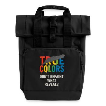 True Colors malen nicht neu, was enthüllt wird - Rolltop Rucksack mit zwei Griffen - Schwarz - Vorne