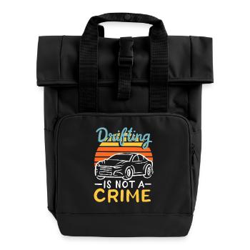 Retro Drifting Is Not A Crime Car Sunset Design - Rolltop Rucksack mit zwei Griffen - Schwarz - Vorne