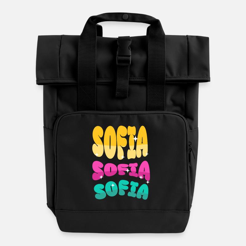 Nom de Sofia - Sac à dos Roll Top à deux anses - noir