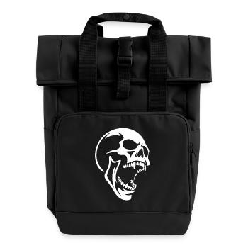 Schädel Schrei Totenkopf-Design - Rolltop Rucksack mit zwei Griffen - Schwarz - Vorne