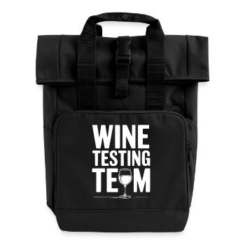 Wine Testing Team - Roll Top Backpack with Two Handles - black - Front