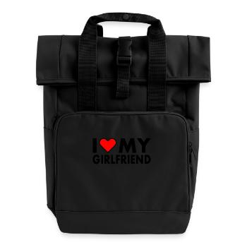 I love my girlfriend - Rolltop Rucksack mit zwei Griffen - Schwarz - Vorne