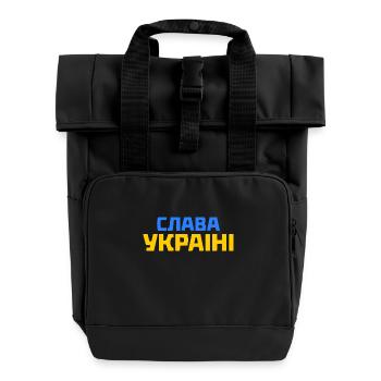 Slava ukraini - Rolltop Rucksack mit zwei Griffen - Schwarz - Vorne