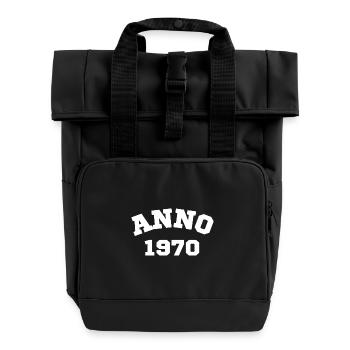 Anno 1970 Birthday Year of birth - Roll Top Backpack with Two Handles - black - Front