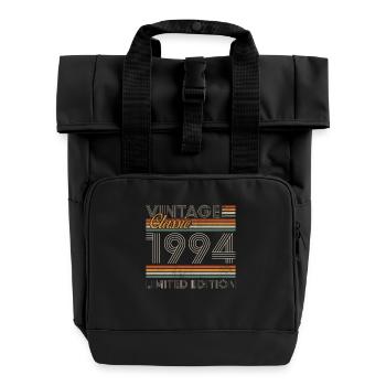 Vinatge 1994 Geburtstagsgeschenk - Rolltop Rucksack mit zwei Griffen - Schwarz - Vorne