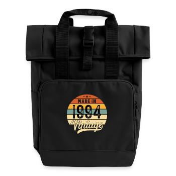 Vinatge 1994 Geburtstagsgeschenk - Rolltop Rucksack mit zwei Griffen - Schwarz - Vorne