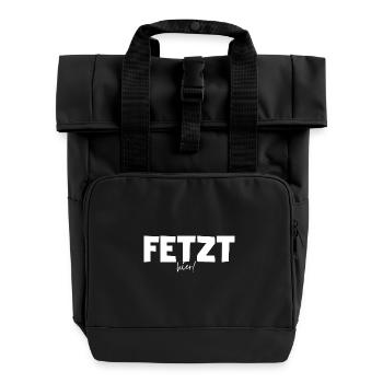 Déchiquetez ici ! Amusez-vous en allemand de l’Est / saxon - Sac à dos Roll Top à deux anses - noir - Devant