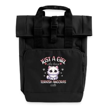 Fille Adore Chat Angora Turc - Sac à dos Roll Top à deux anses - noir - Devant