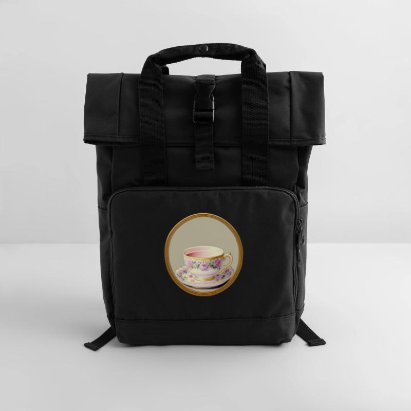 Eine Tasse Tee oder Kaffee? Rolltop Rucksack mit zwei Griffen