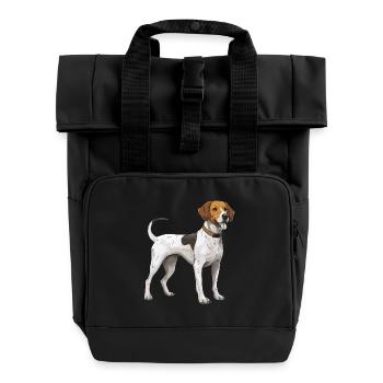 Beagle Hund - Rolltop Rucksack mit zwei Griffen - Schwarz - Vorne