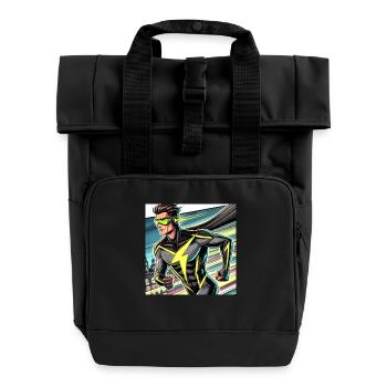Superhero - Roll Top Backpack with Two Handles - black - Front