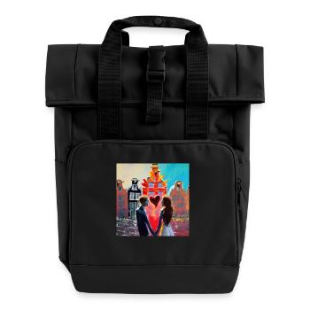 Sweethearts - Rolltop Rucksack mit zwei Griffen - Schwarz - Vorne
