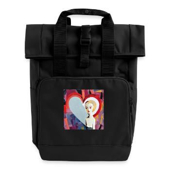 Eyes full of love - Roll Top Backpack with Two Handles - black - Front