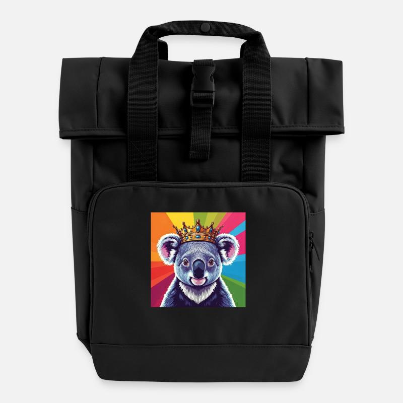 AKILLER 0012 - Roll Top Backpack with Two Handles - black