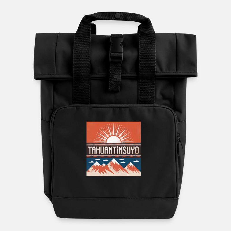 tahuantin 2 - Rolltop Rucksack mit zwei Griffen - Schwarz