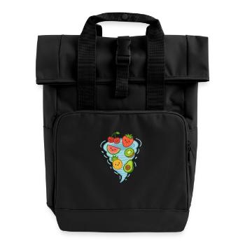 Früchte Mix - Rolltop Rucksack mit zwei Griffen - Schwarz - Vorne
