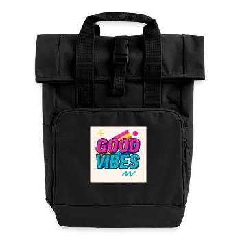 Good Vibe.s – Classic Feel - Rolltop Rucksack mit zwei Griffen - Schwarz - Vorne