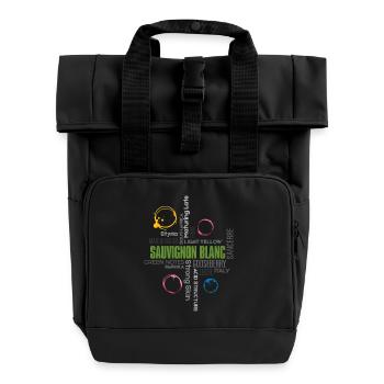 Sauvignon Blanc - Rolltop Rucksack mit zwei Griffen - Schwarz - Vorne