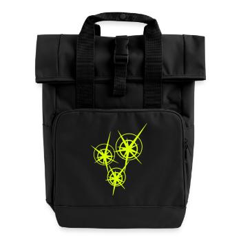 3 Funken / 3 sparks (1c) - Rolltop Rucksack mit zwei Griffen - Schwarz - Vorne