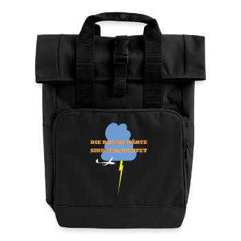 Bart Segelflieger Geschenk Thermik - Rolltop Rucksack mit zwei Griffen - Schwarz - Vorne