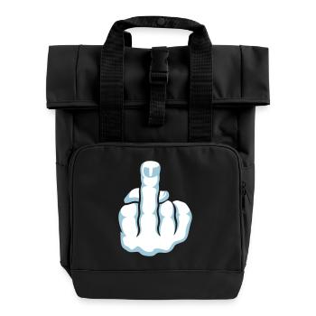 Stinkefinger Handzeichen (Fuck Off / Fuck You) - Rolltop Rucksack mit zwei Griffen - Schwarz - Vorne