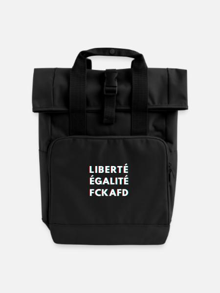 FCKAFD - Rolltop Rucksack mit zwei Griffen - Schwarz