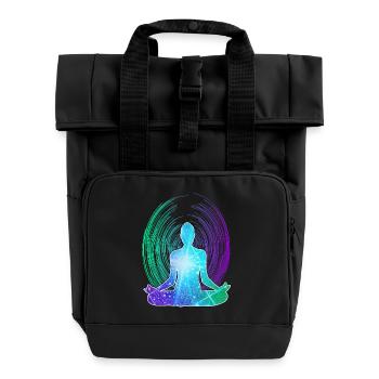 Spirituelle Meditation Zen Erwachen - Rolltop Rucksack mit zwei Griffen - Schwarz - Vorne