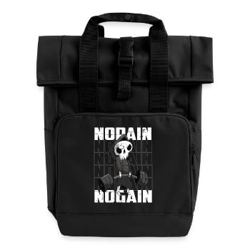 Body Building Skelett - Rolltop Rucksack mit zwei Griffen - Schwarz - Vorne