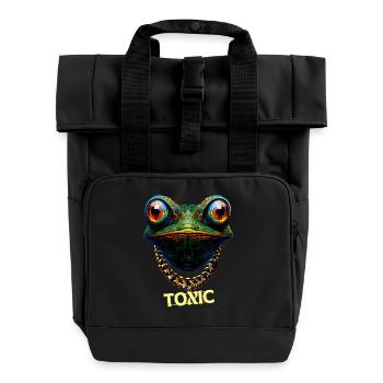 Niedlicher giftiger Frosch - Rolltop Rucksack mit zwei Griffen - Schwarz - Vorne