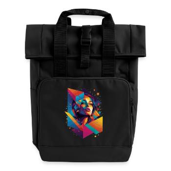 Art du visage moderne - Sac à dos Roll Top à deux anses - noir - Devant