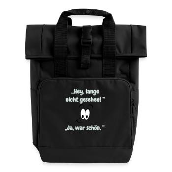 « Longtemps sans voir » - Sac à dos Roll Top à deux anses - noir - Devant