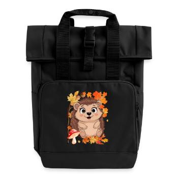 Herbst - Rolltop Rucksack mit zwei Griffen - Schwarz - Vorne