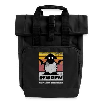 Sheep Pep Pew Ya Filthy Animals - Roll Top Backpack with Two Handles - black - Front