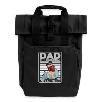Papa: Der ursprüngliche Influencer - Rolltop Rucksack mit zwei Griffen - Schwarz - Vorne
