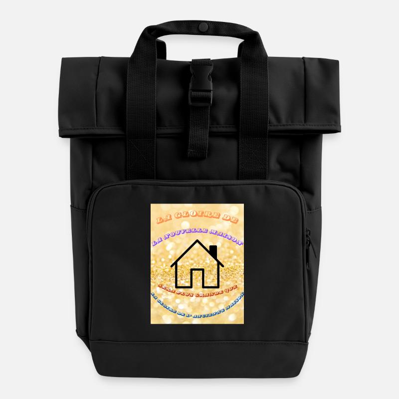 Der Glanz des neuen Hauses - Rolltop Rucksack mit zwei Griffen - Schwarz