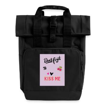 Kiss Me Cute TASCHE - Rolltop Rucksack mit zwei Griffen - Schwarz - Vorne