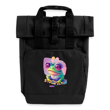 crazy Frog - Rolltop Rucksack mit zwei Griffen - Schwarz - Vorne