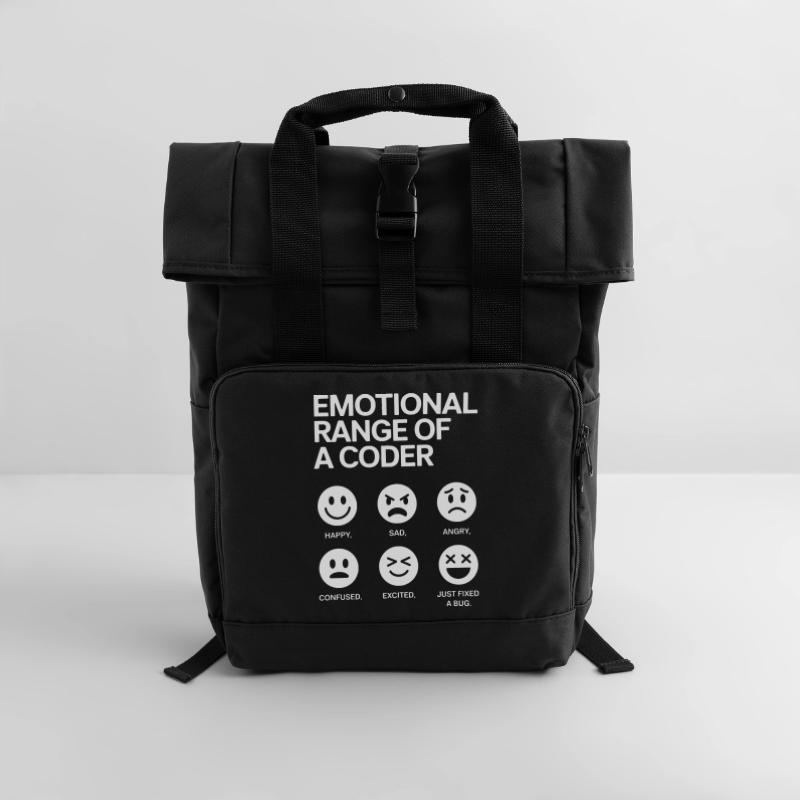 Emotionale Bandbreite eines Programmierers Rolltop Rucksack mit zwei Griffen